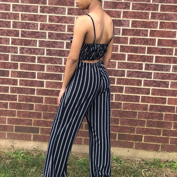 Blue and white striped romper/jumpsuit - Picture 3 of 3